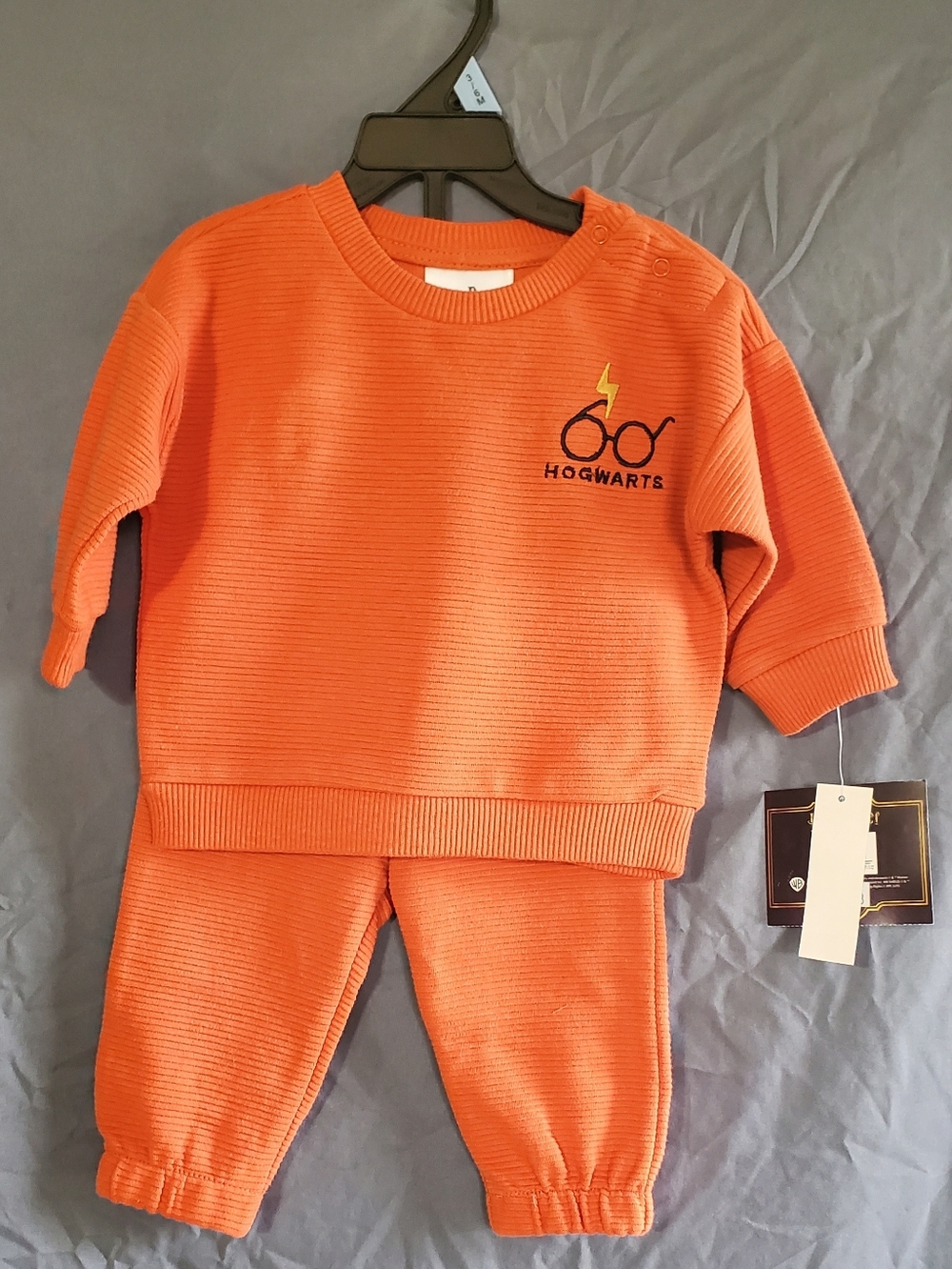 NWT Dark Orange Harry Potter Hogwarts Ribbed Two-Piece Kids/baby Set